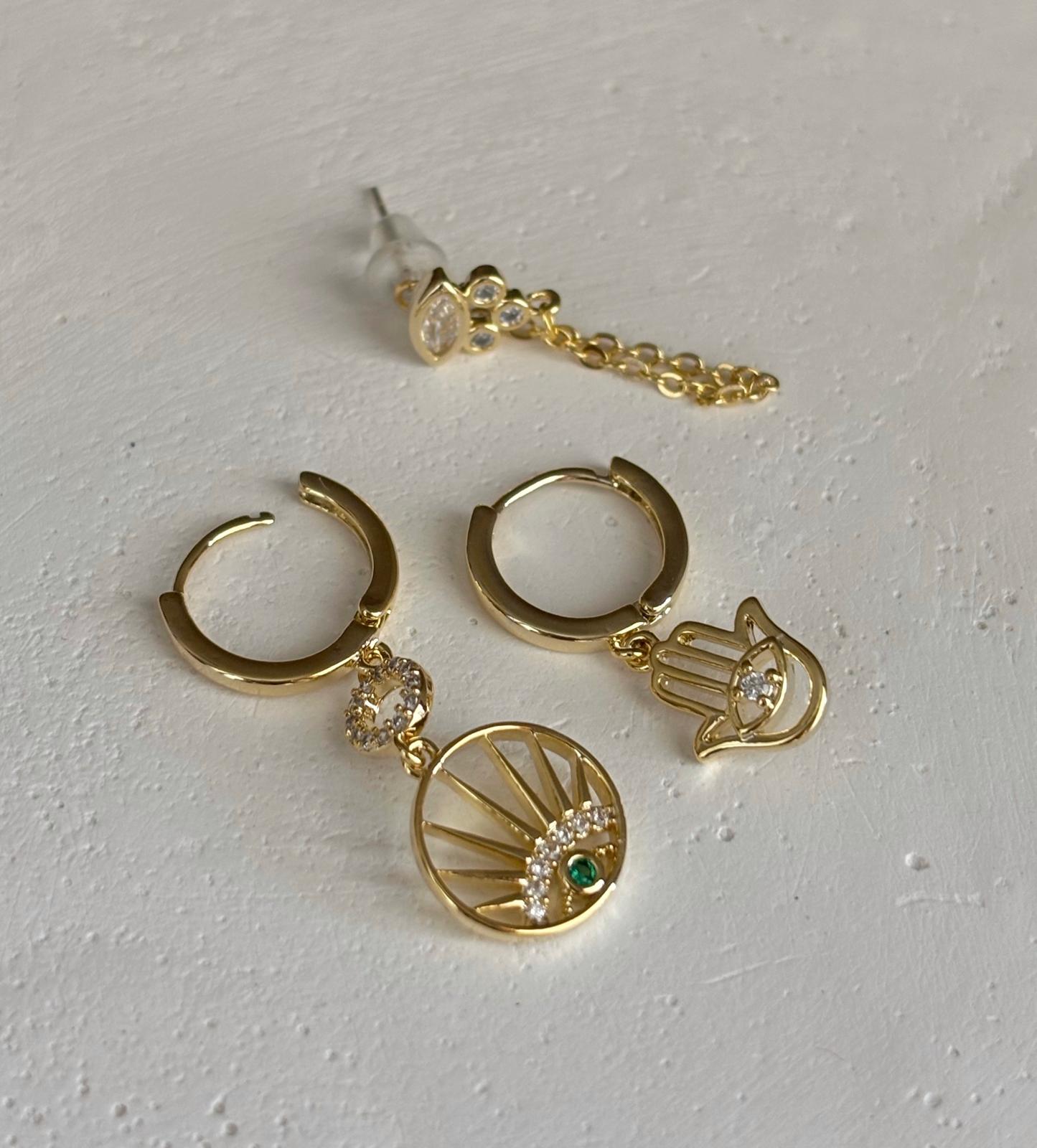 Üçlü Kombin Küpe