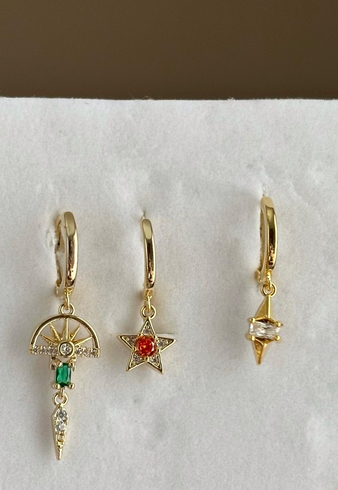 Üçlü Küpe Kombini