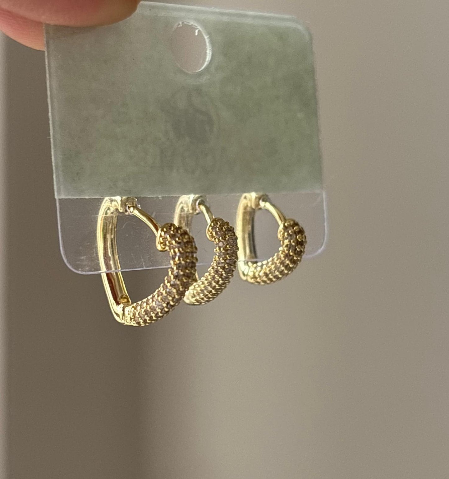 Üçlü Set Kalp Küpe