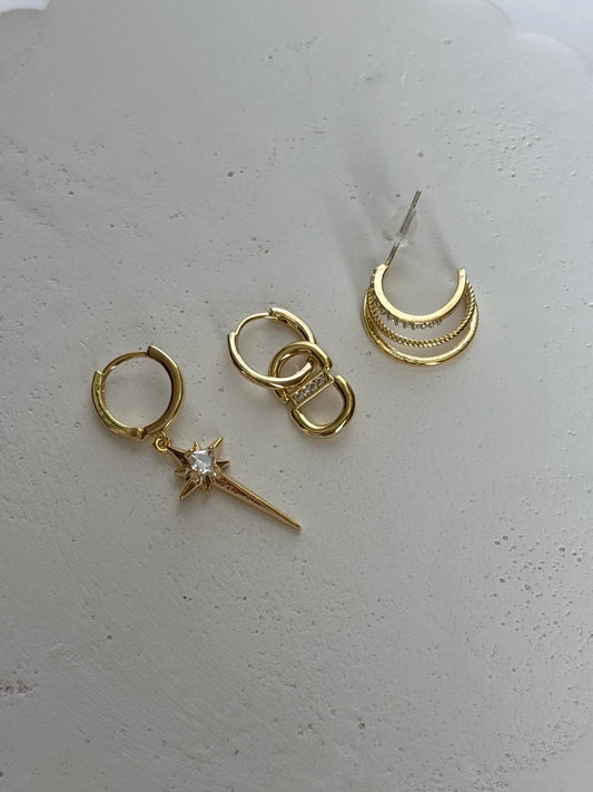 Üçlü Kombin Küpe