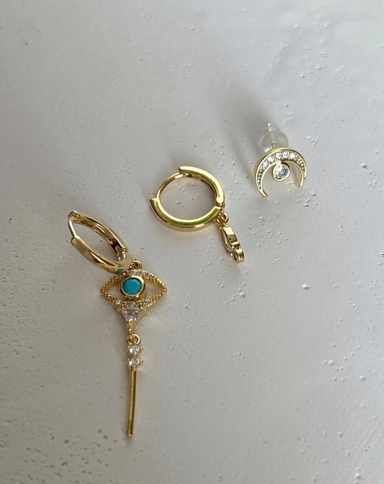 Üçlü Kombin Küpe