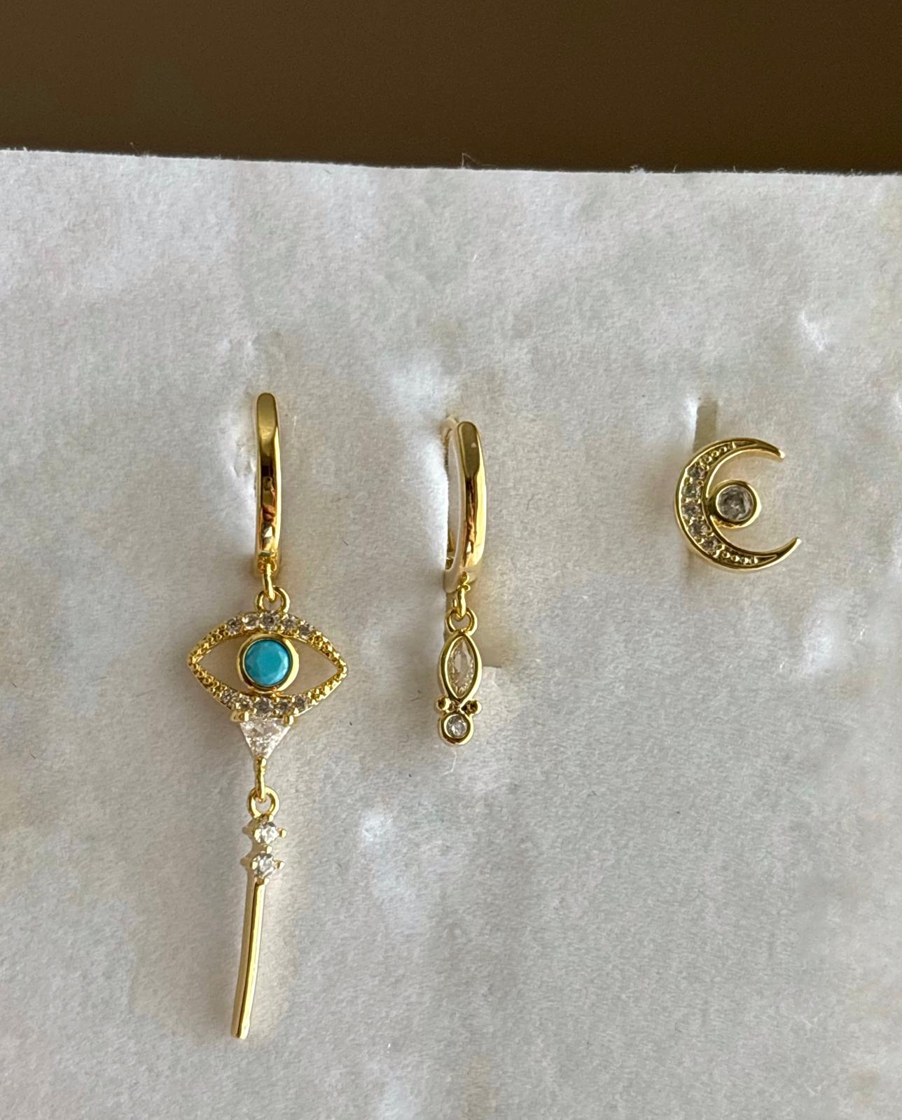 Üçlü Kombin Küpe