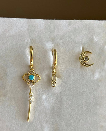 Üçlü Kombin Küpe