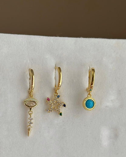 Üçlü Kombin Küpe