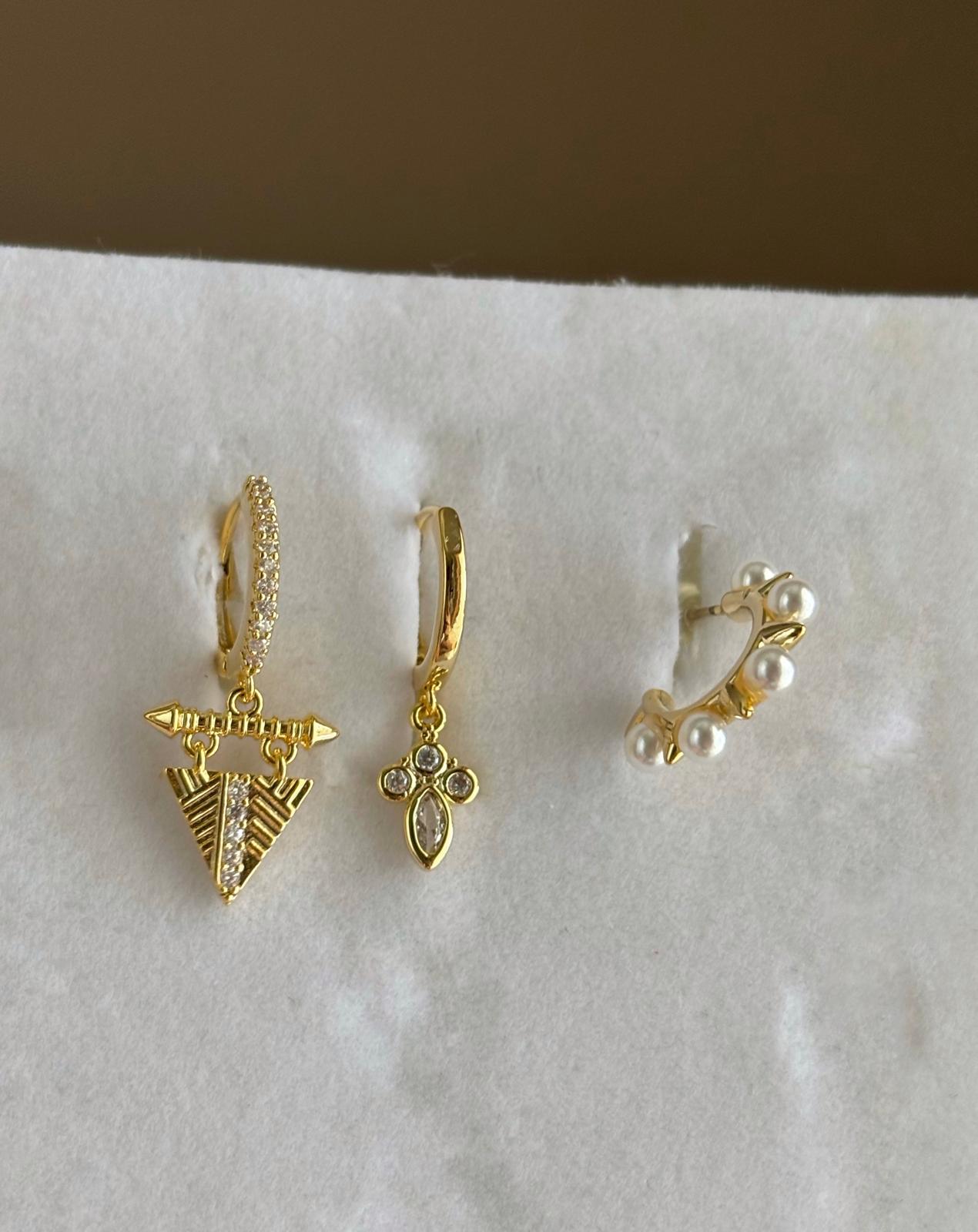 Üçlü Kombin Küpe