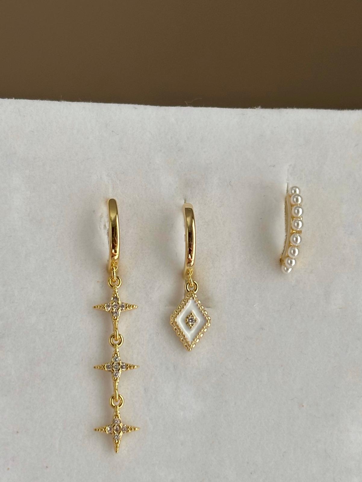 Üçlü Kombin Küpe