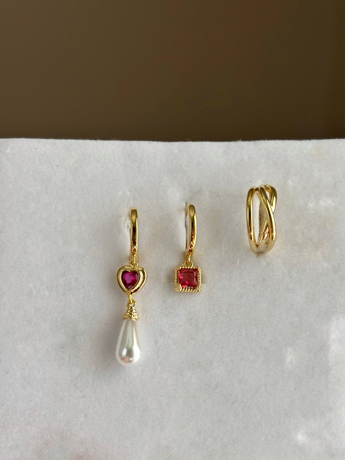 Üçlü Kombin Küpe