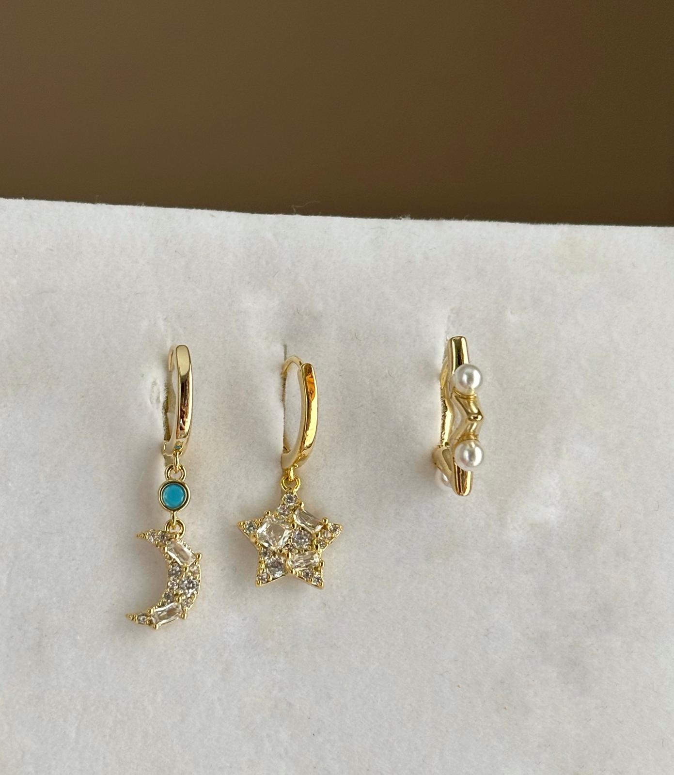 Üçlü Kombin Küpe