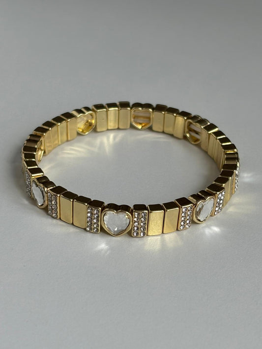 Kalp Taş Lastik Bileklik