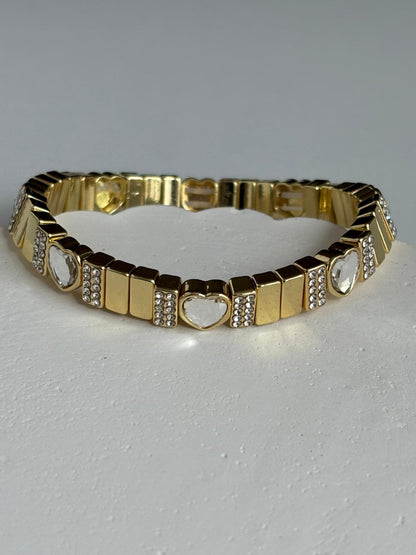 Kalp Taş Lastik Bileklik