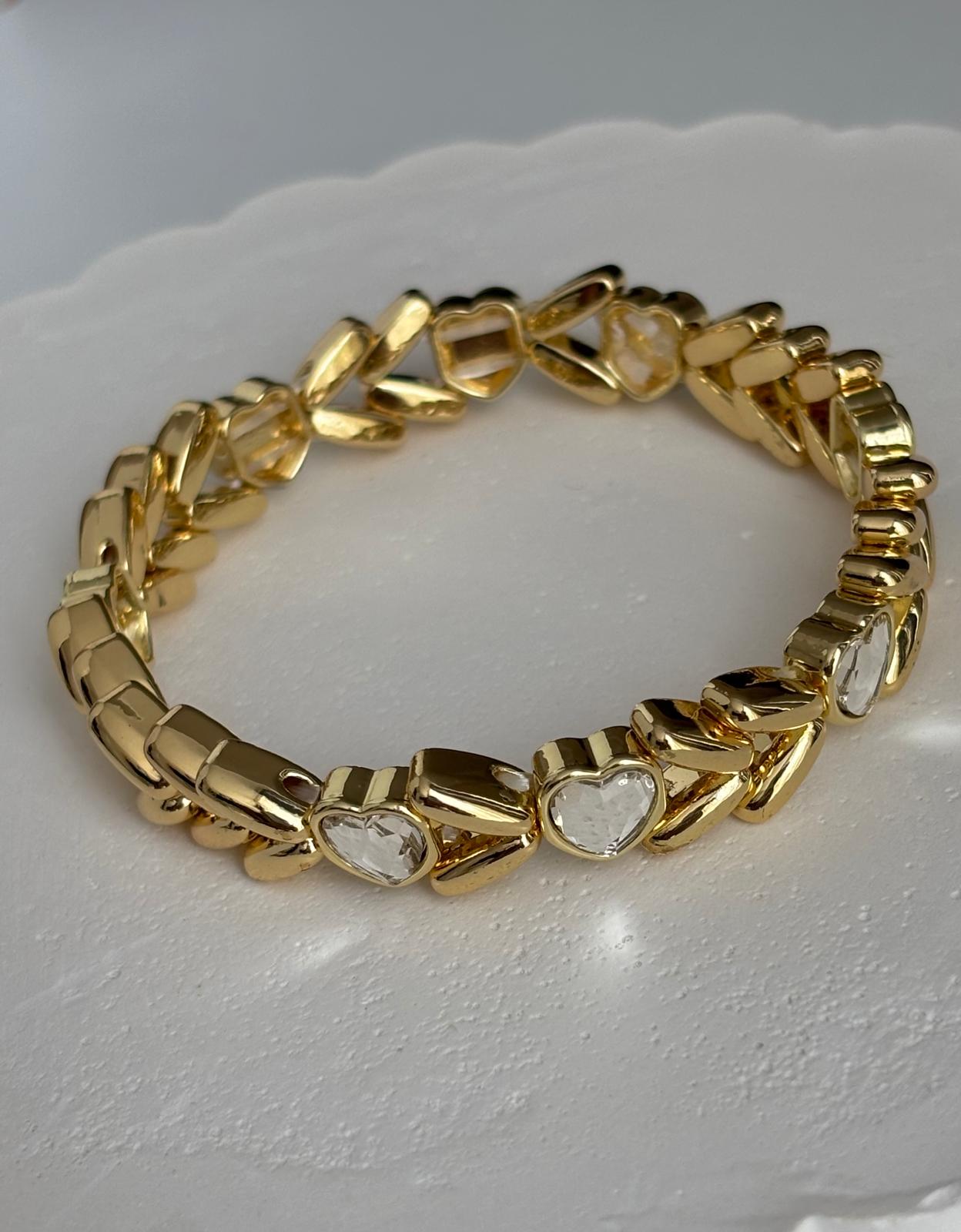 Üçgen Kalp Lastik Bileklik