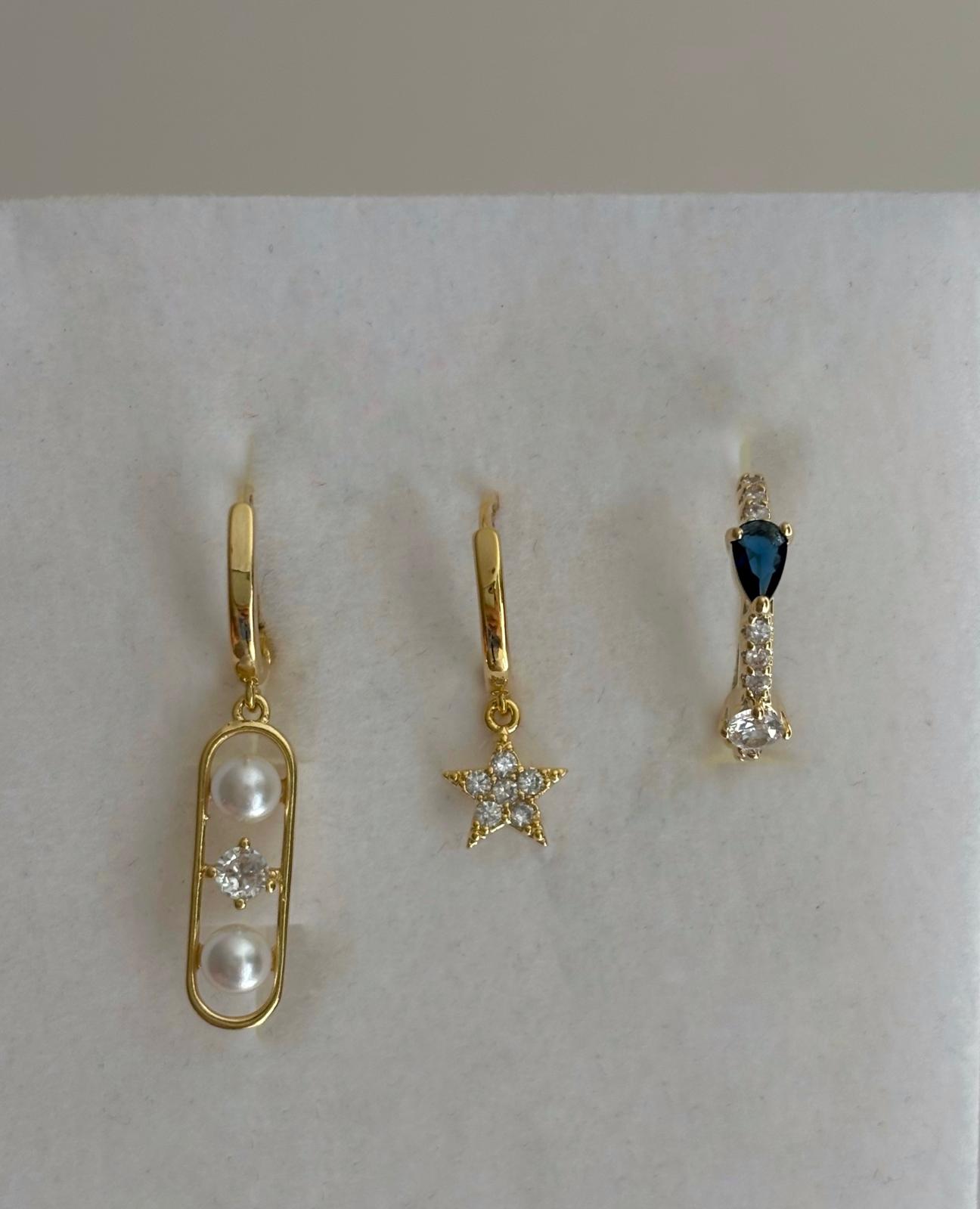 Üçlü Kombin Küpe