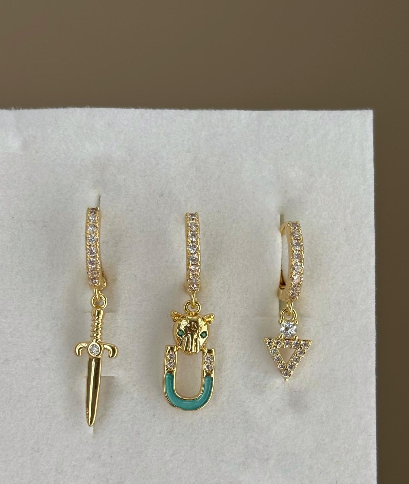 Üçlü Kombin Küpe