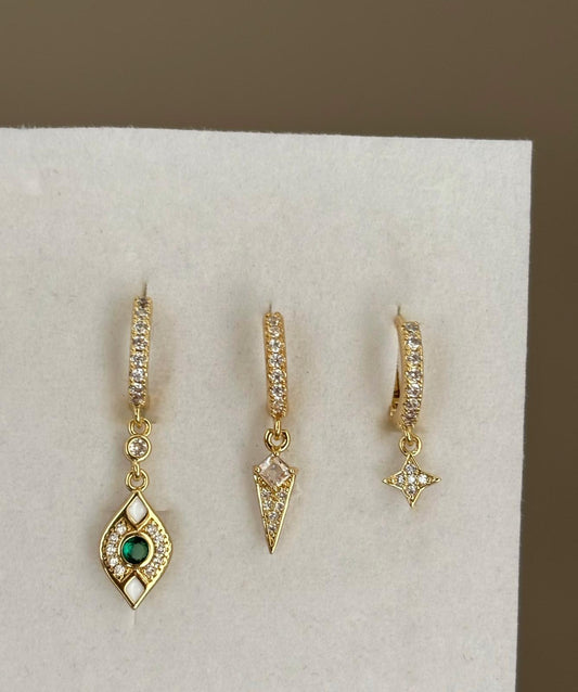 Üçlü Kombin Küpe