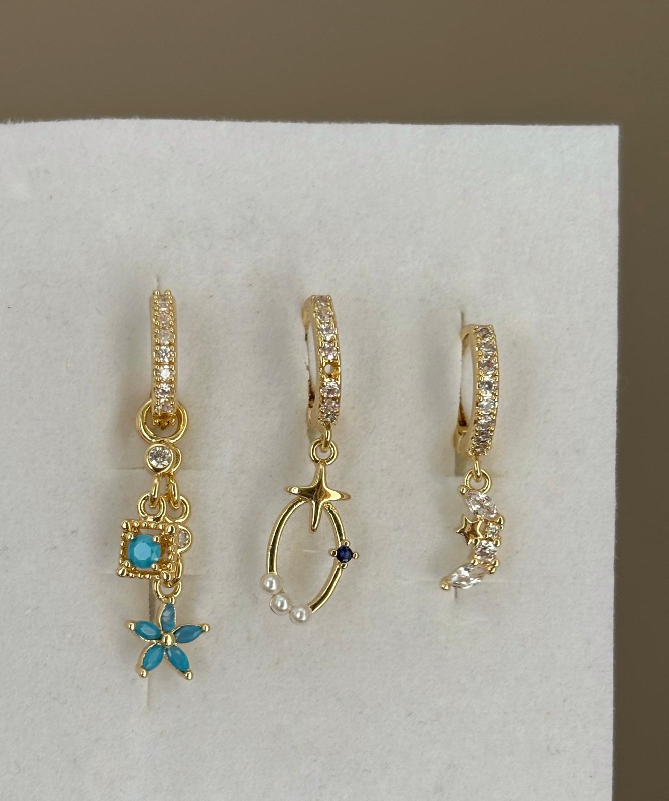 Üçlü Kombin Küpe