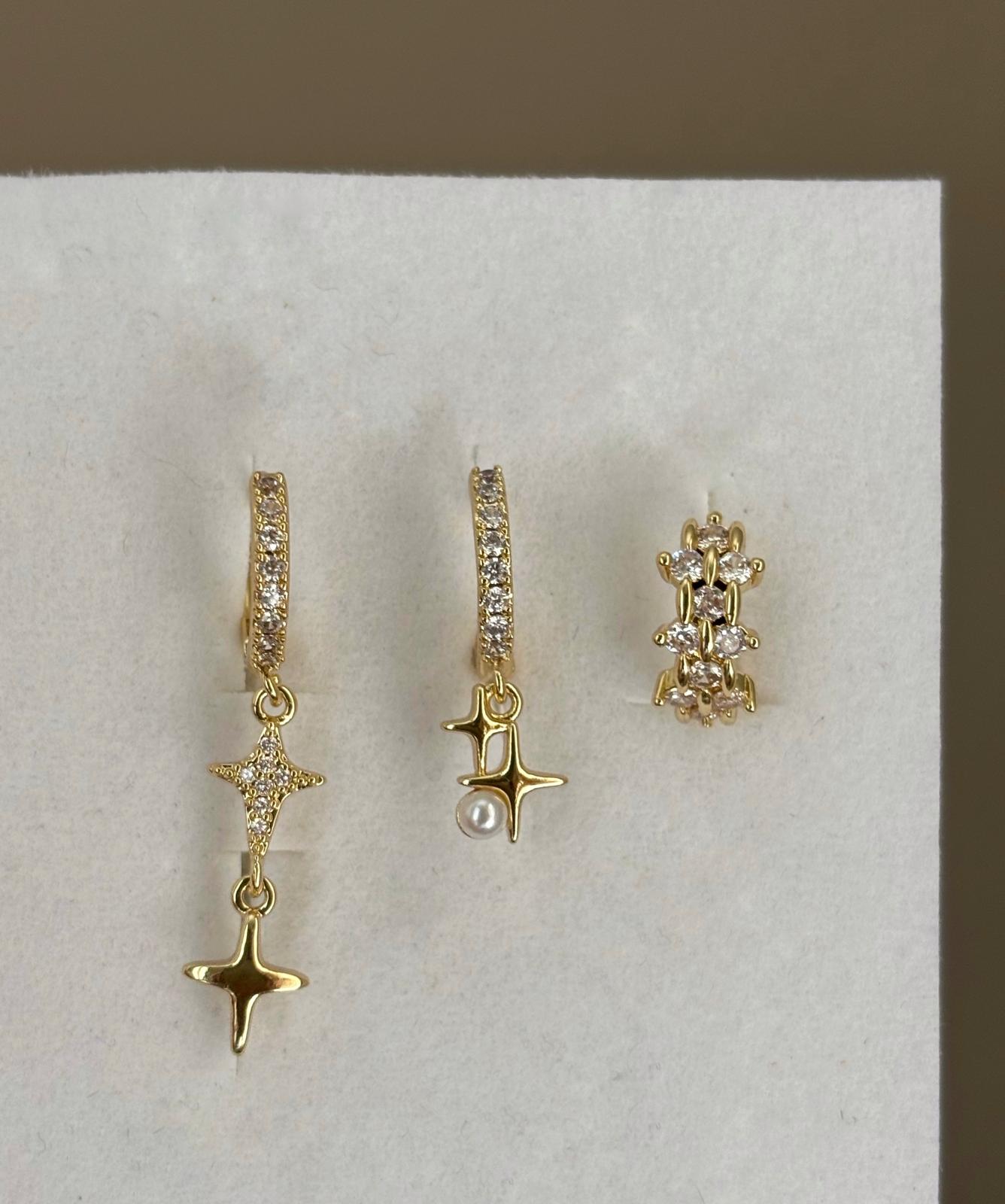 Üçlü Kombin Küpe