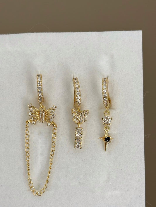 Üçlü Kombin Küpe