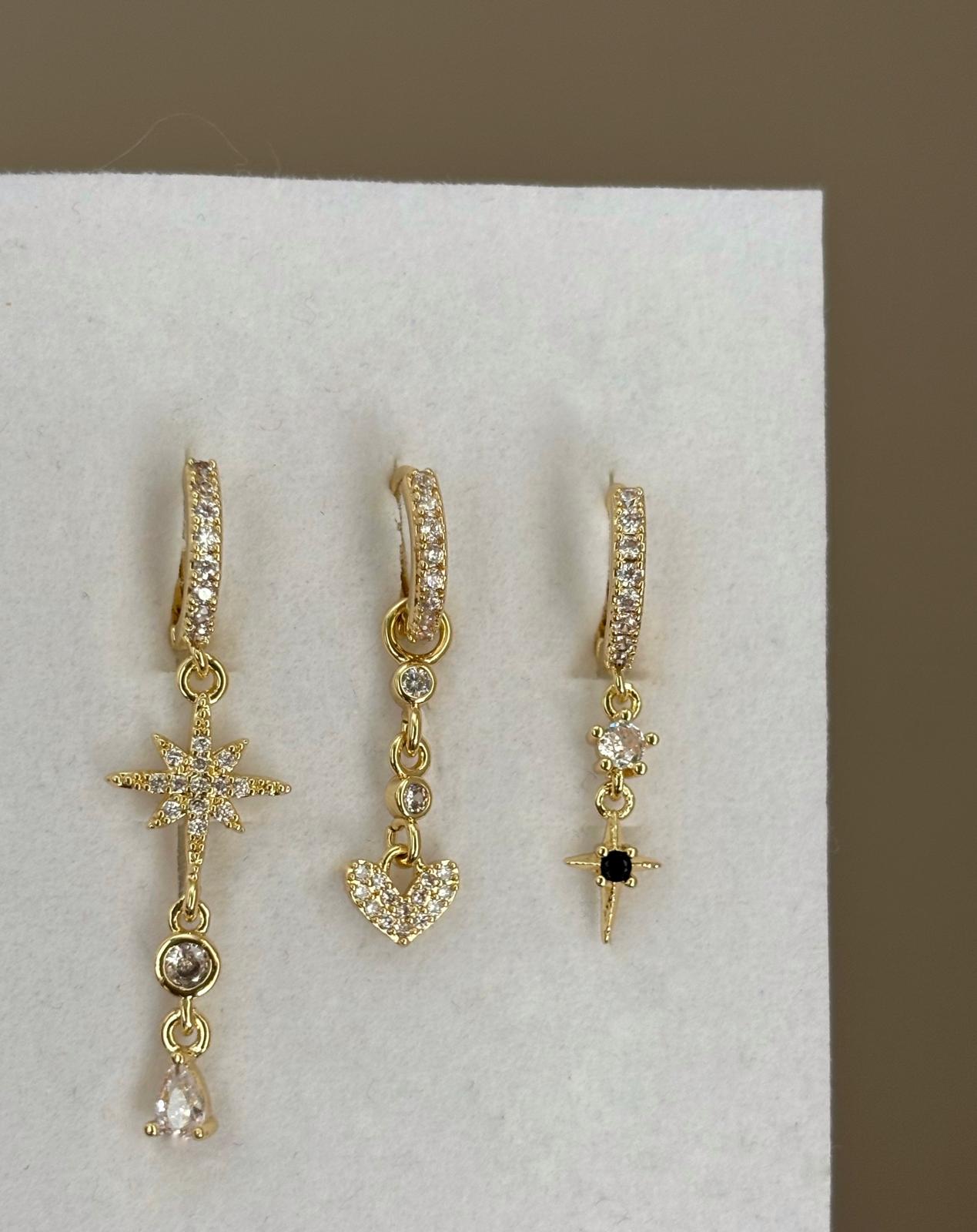 Üçlü Kombin Küpe