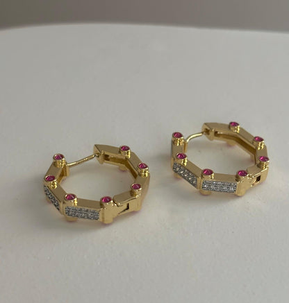 Bordo yuvarlak Küpe