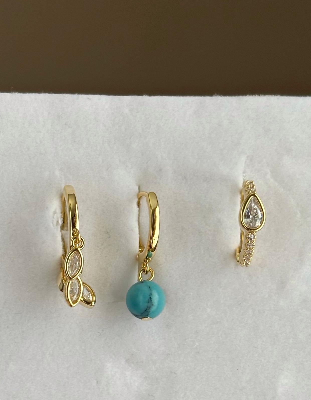 Üçlü Kombin Küpe