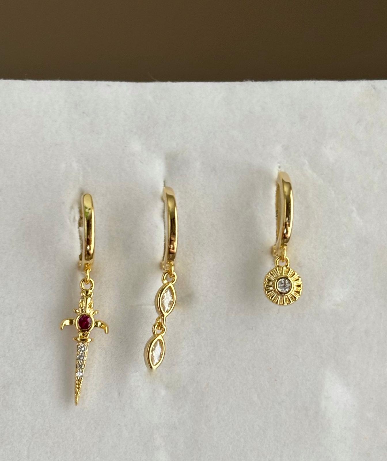 Üçlü Kombin Küpe