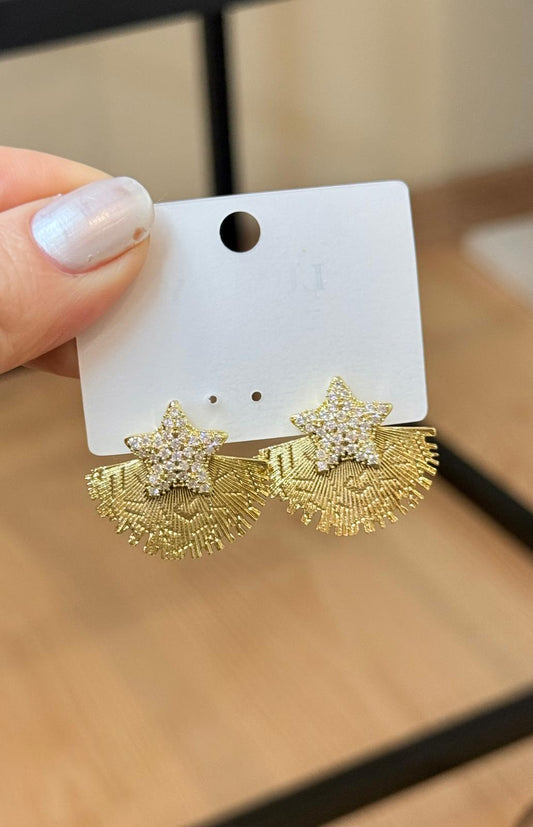 Gold Yıldız Küpe