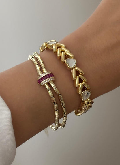 Üçgen Kalp Lastik Bileklik